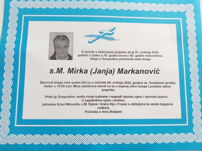 S. M. Mirka Markanović (1952.-2022.)