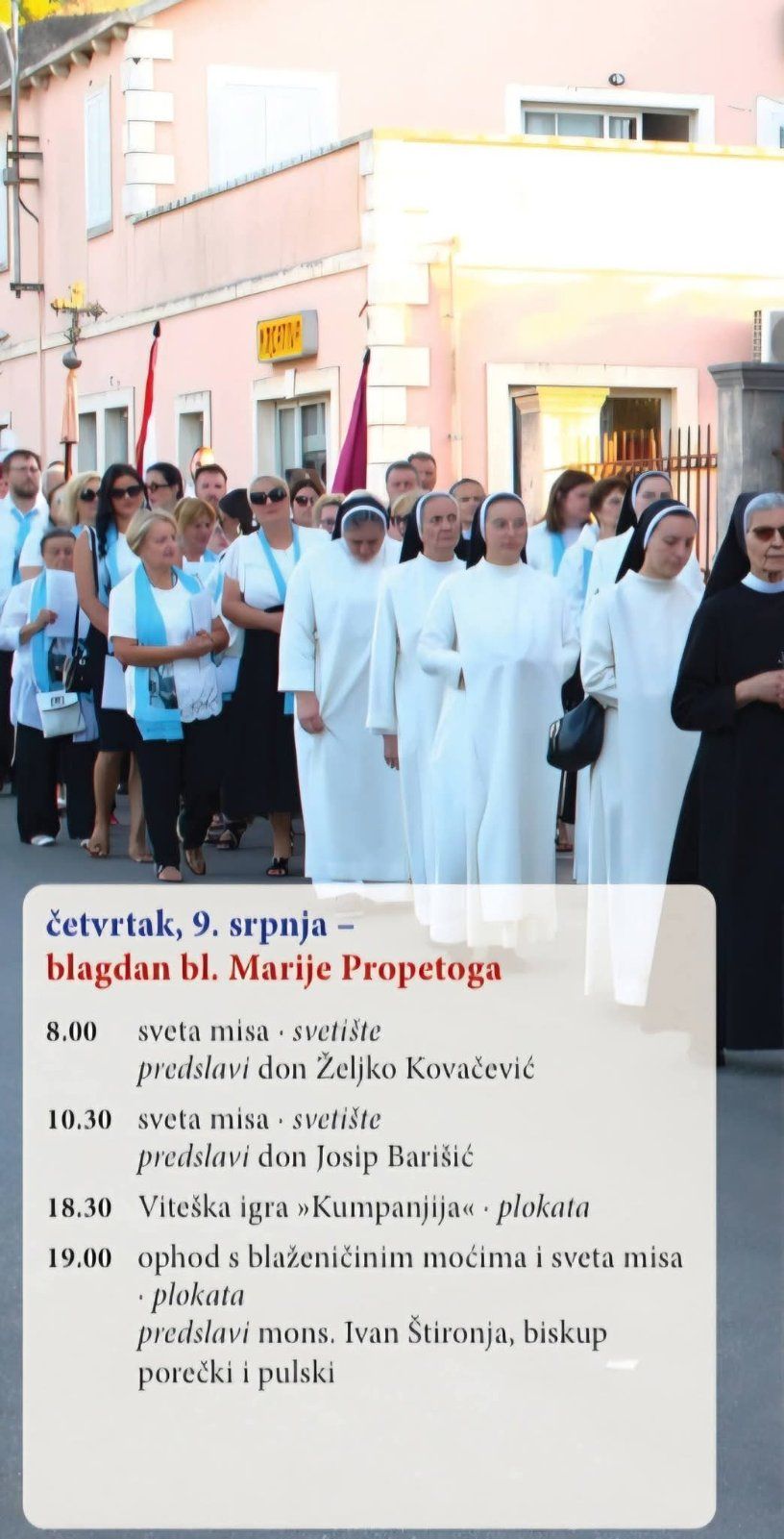 Devetnica i proslava blagdana Blažene Marije Propetoga u Blatu na Korčuli