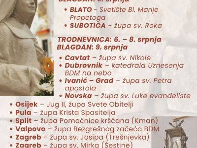 Gdje se slavi blagdan/spomendan Bl. Marije Propetoga