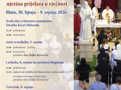 Blato obilježava 60. godišnjicu prijelaza u vječnost bl. Marije Propetoga